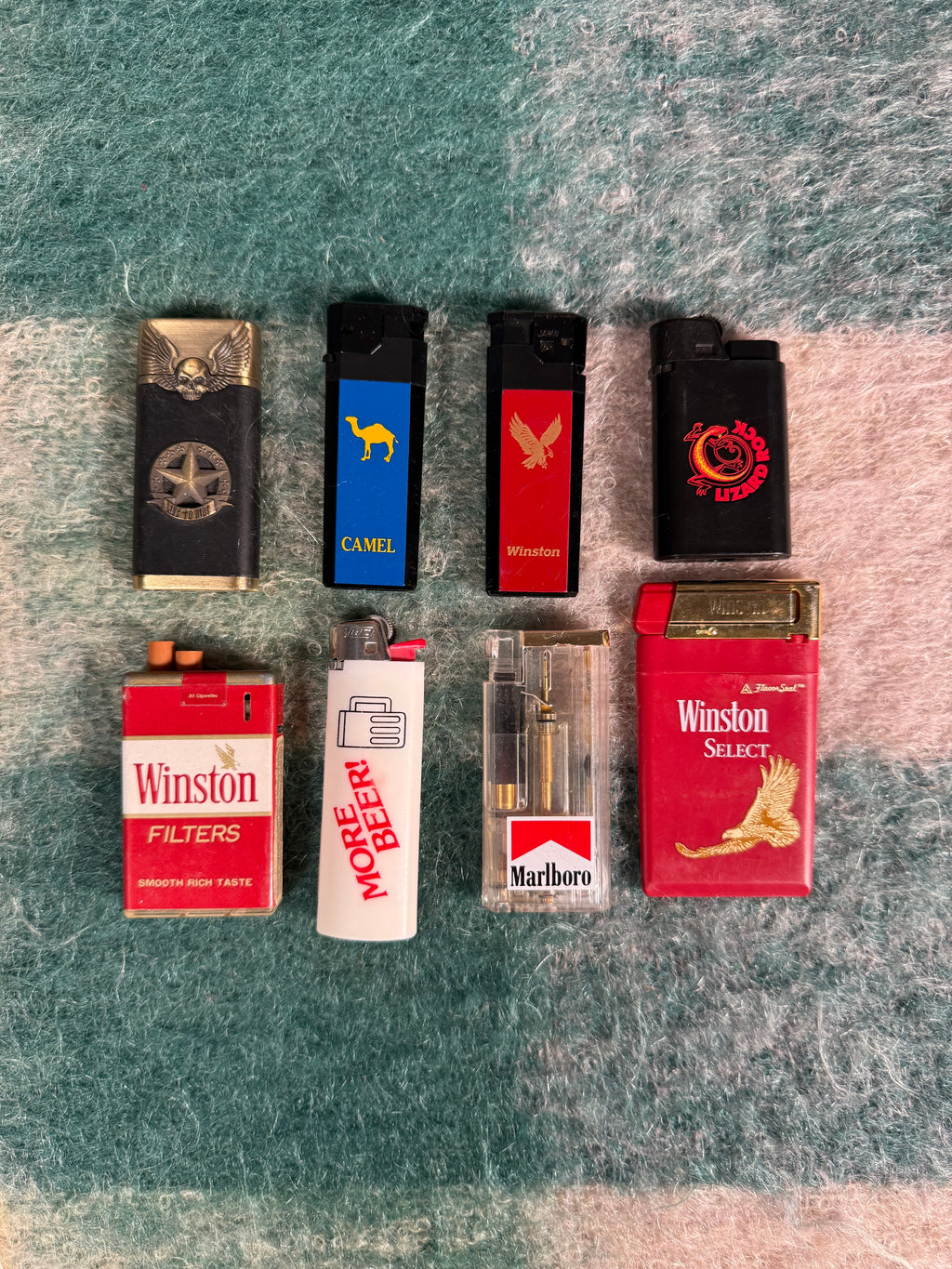 Lot of 8 Vintage Marlboro/Winston/Camel Lighters (Need Fluid/Dont Light)