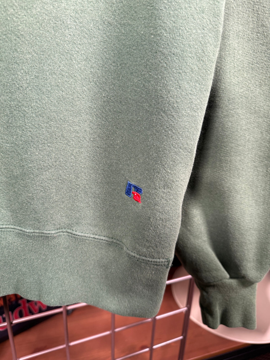 Vintage Russell Athletic Green Thick Sweatshirt (M)