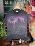Vintage All Over Print Wolves Faded T-Shirt (XL)