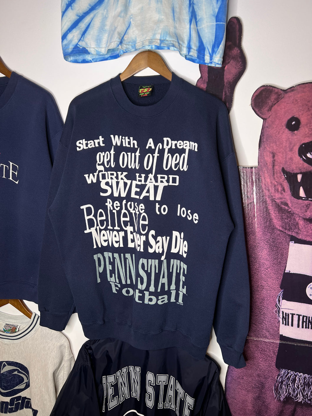 Vintage Penn State Football Start With a Dream Crewneck (L)