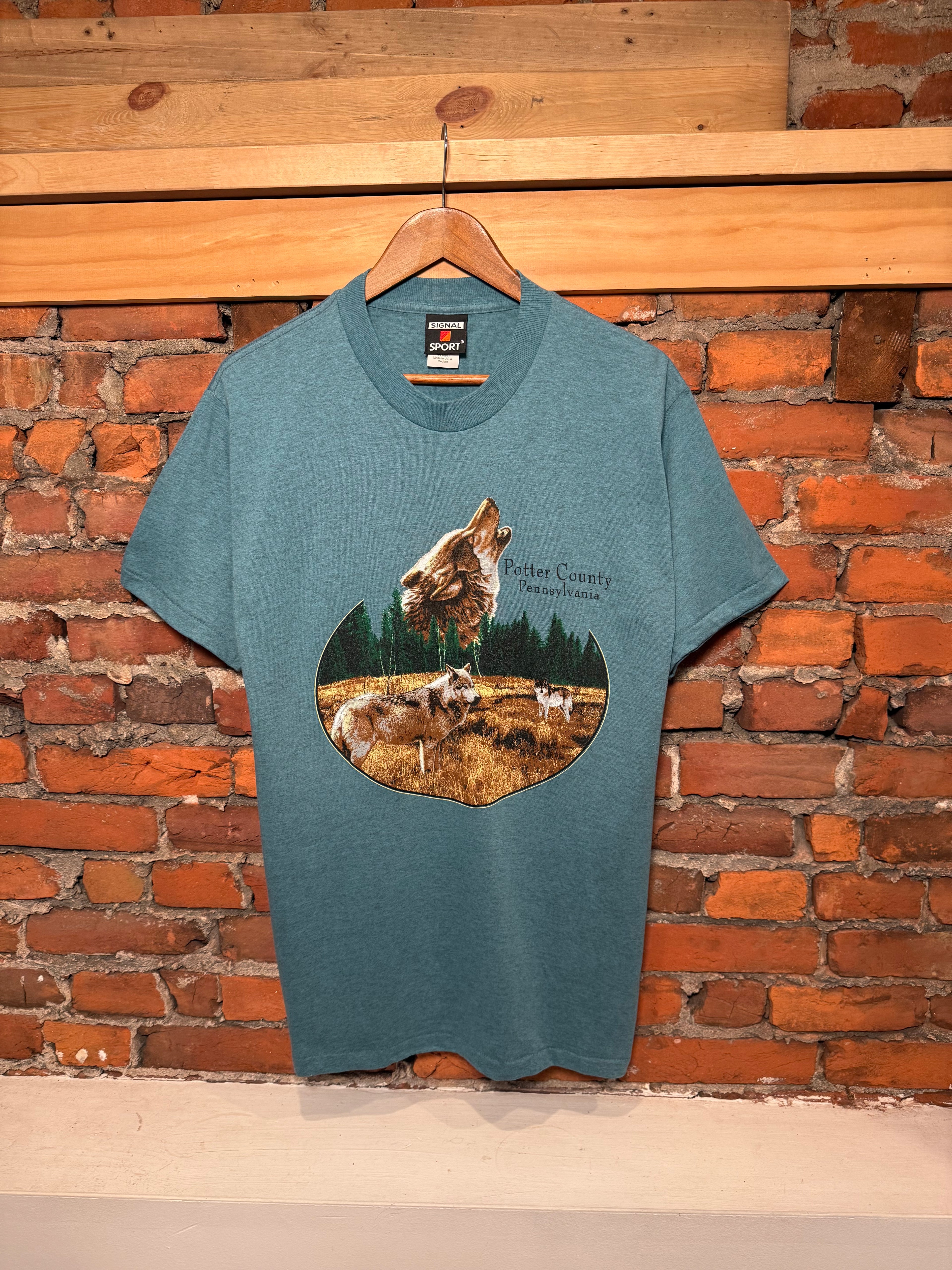 Vintage 90s Howling Wolf T-Shirt (M)