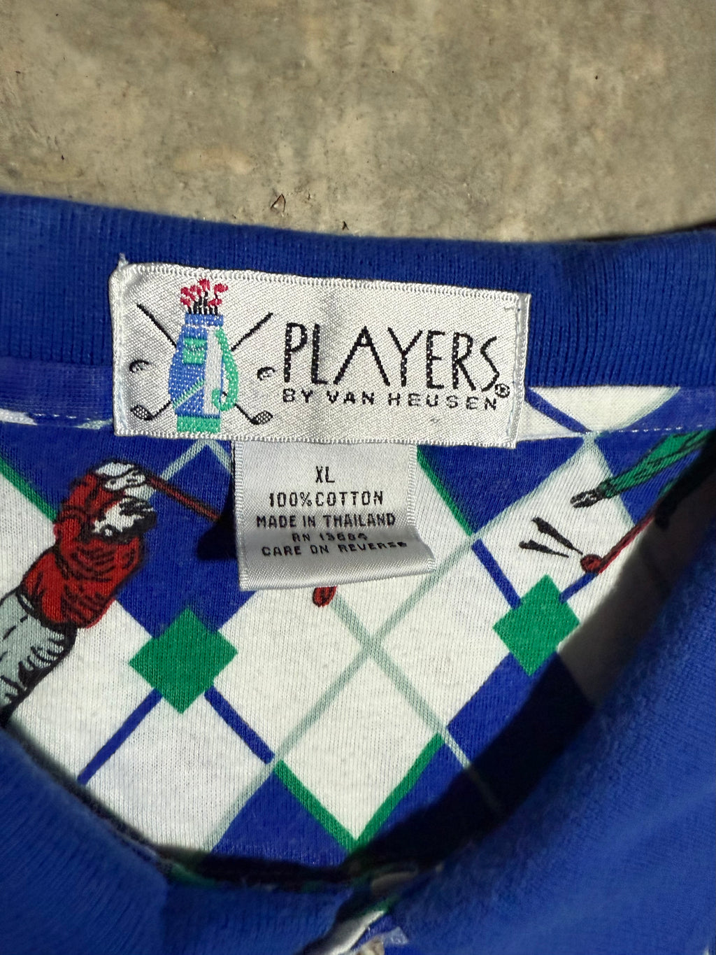Vintage Players All Over Print Golf Polo (XL)