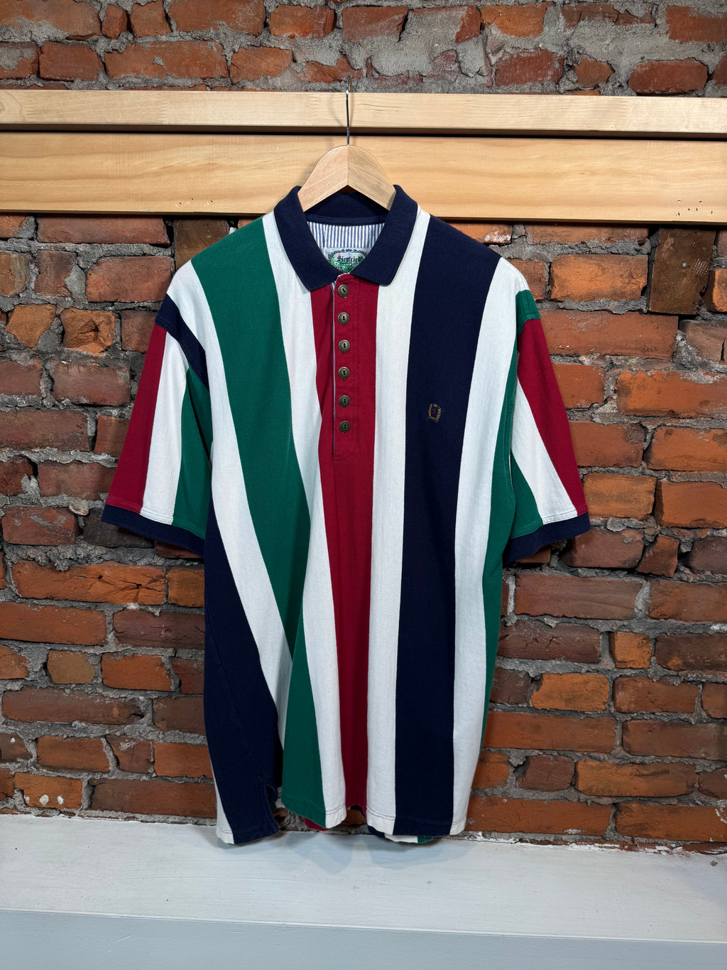 Vintage Sienfried Striped Polo Shirt (L Long)