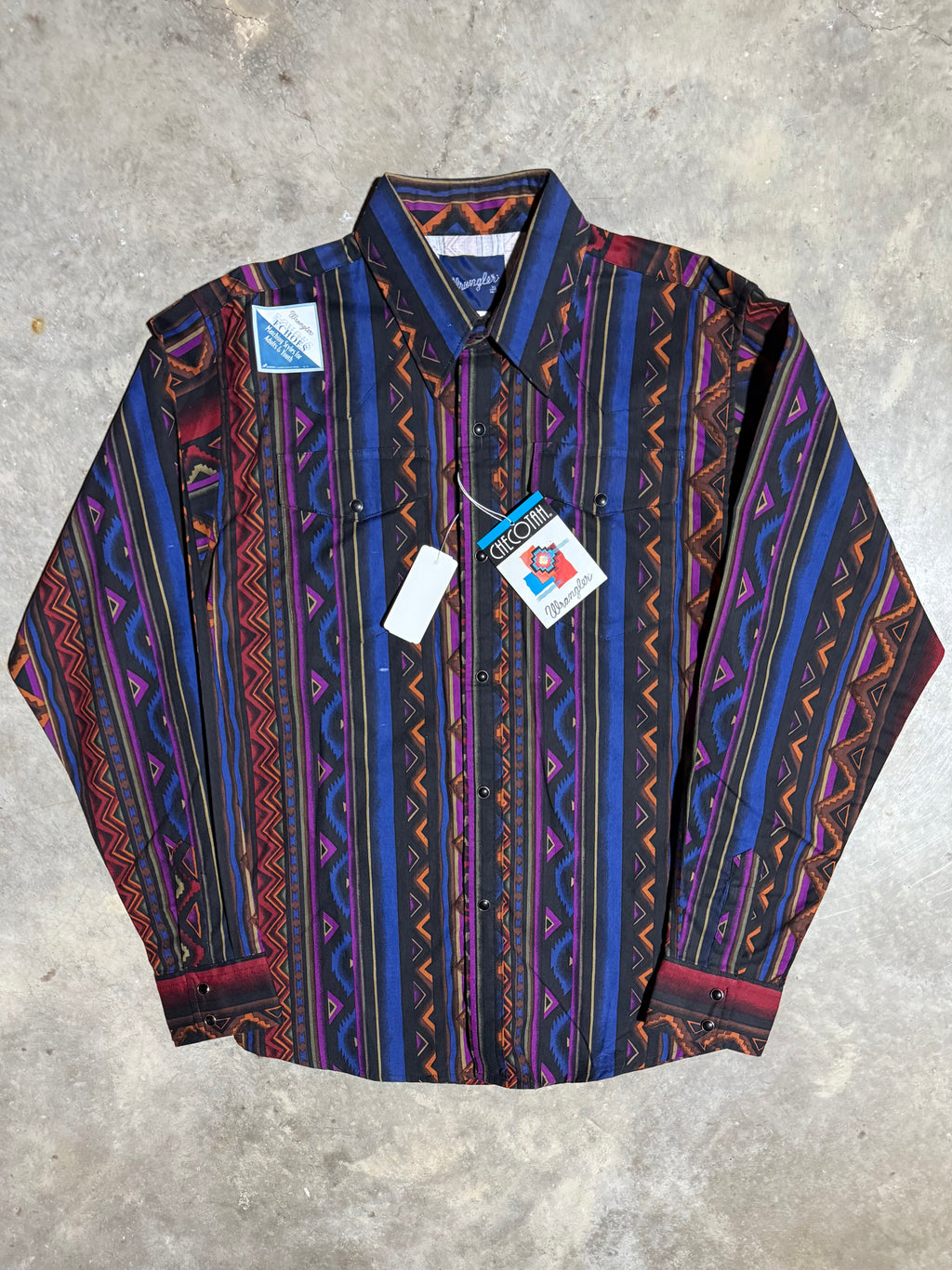 Vintage Wrangler Checotah Pattern Western Shirt (Youth XL)