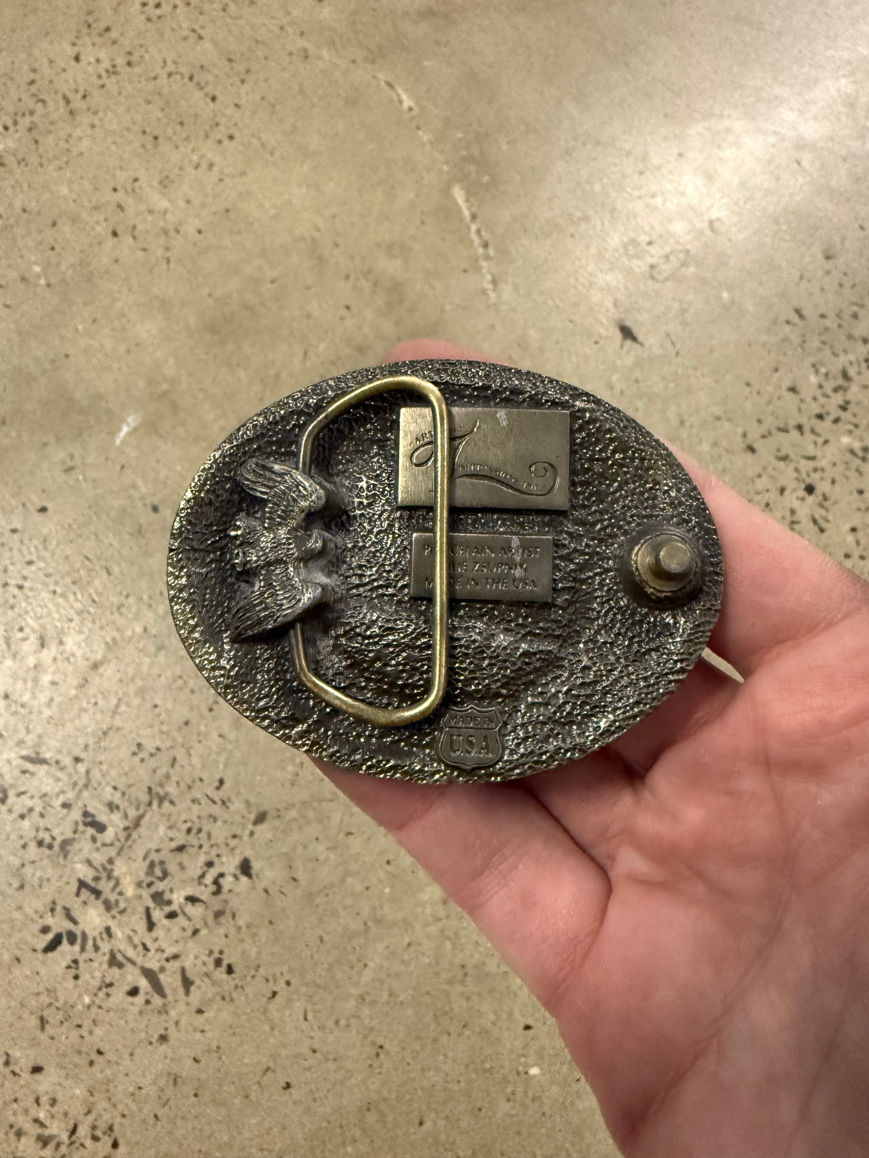 Vintage Elk Circle Belt Buckle