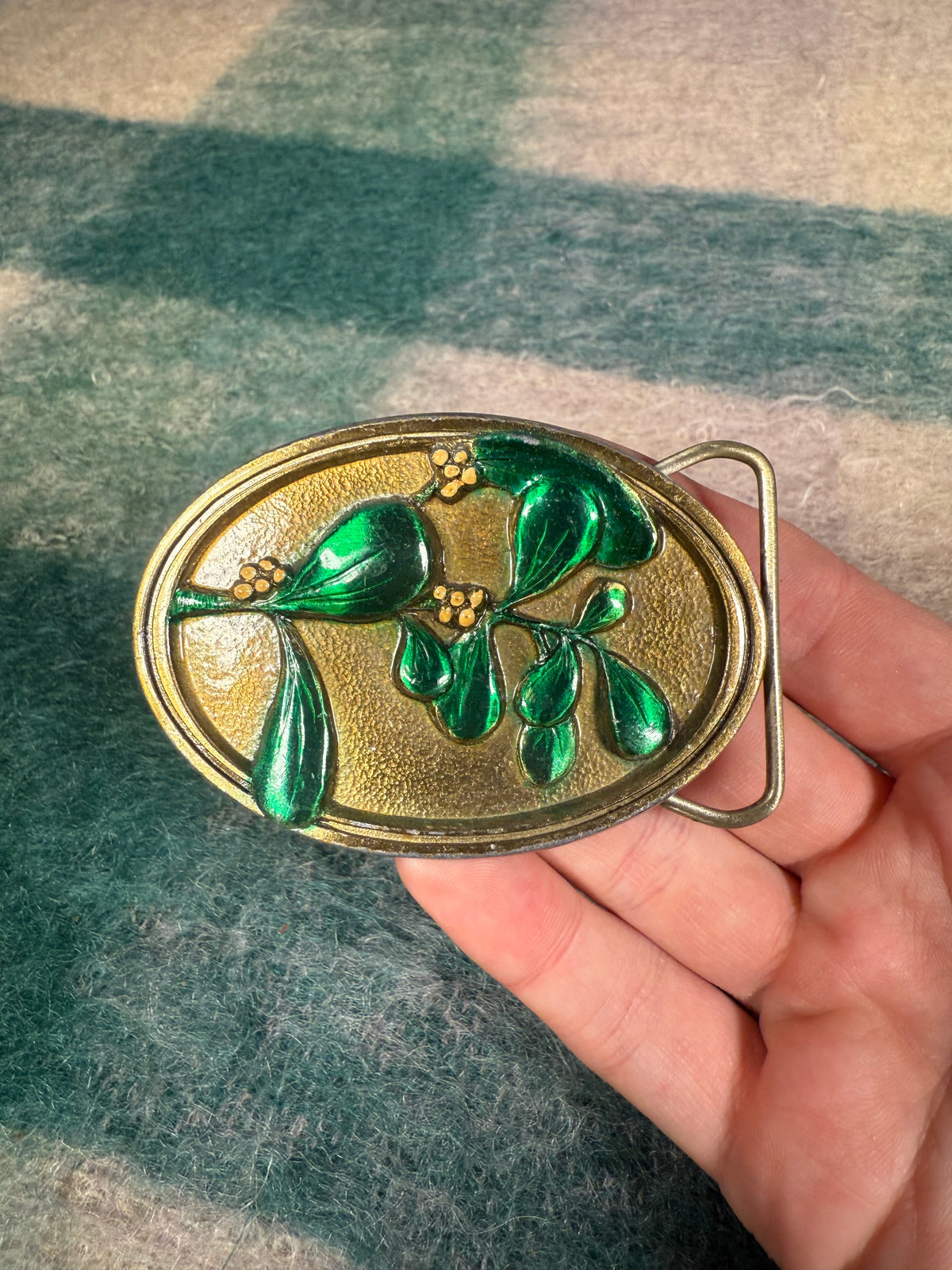 Vintage Multicolor Cactus Belt Buckle