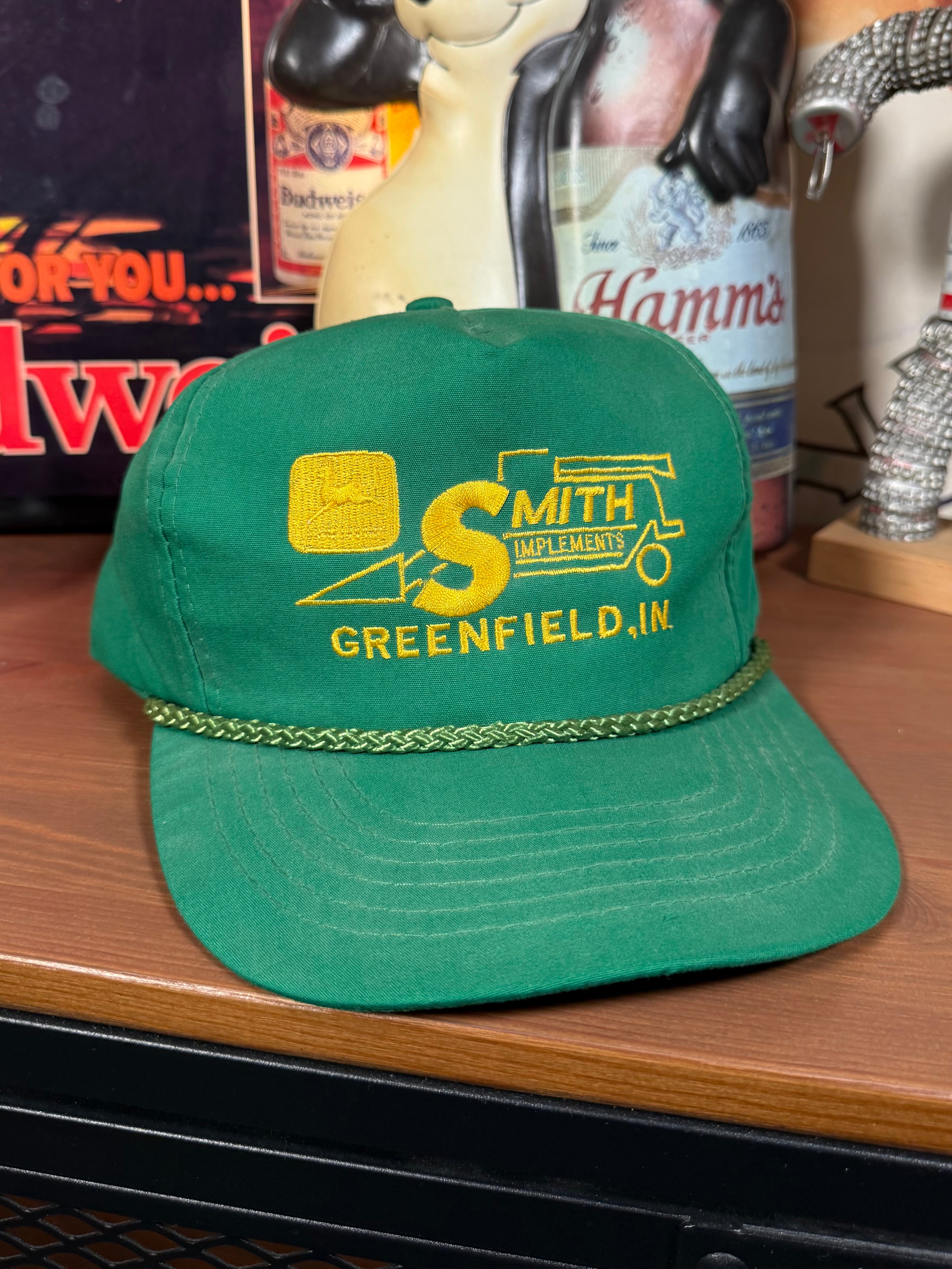 Vintage John Deere Greenfield Indiana Snapback Hat