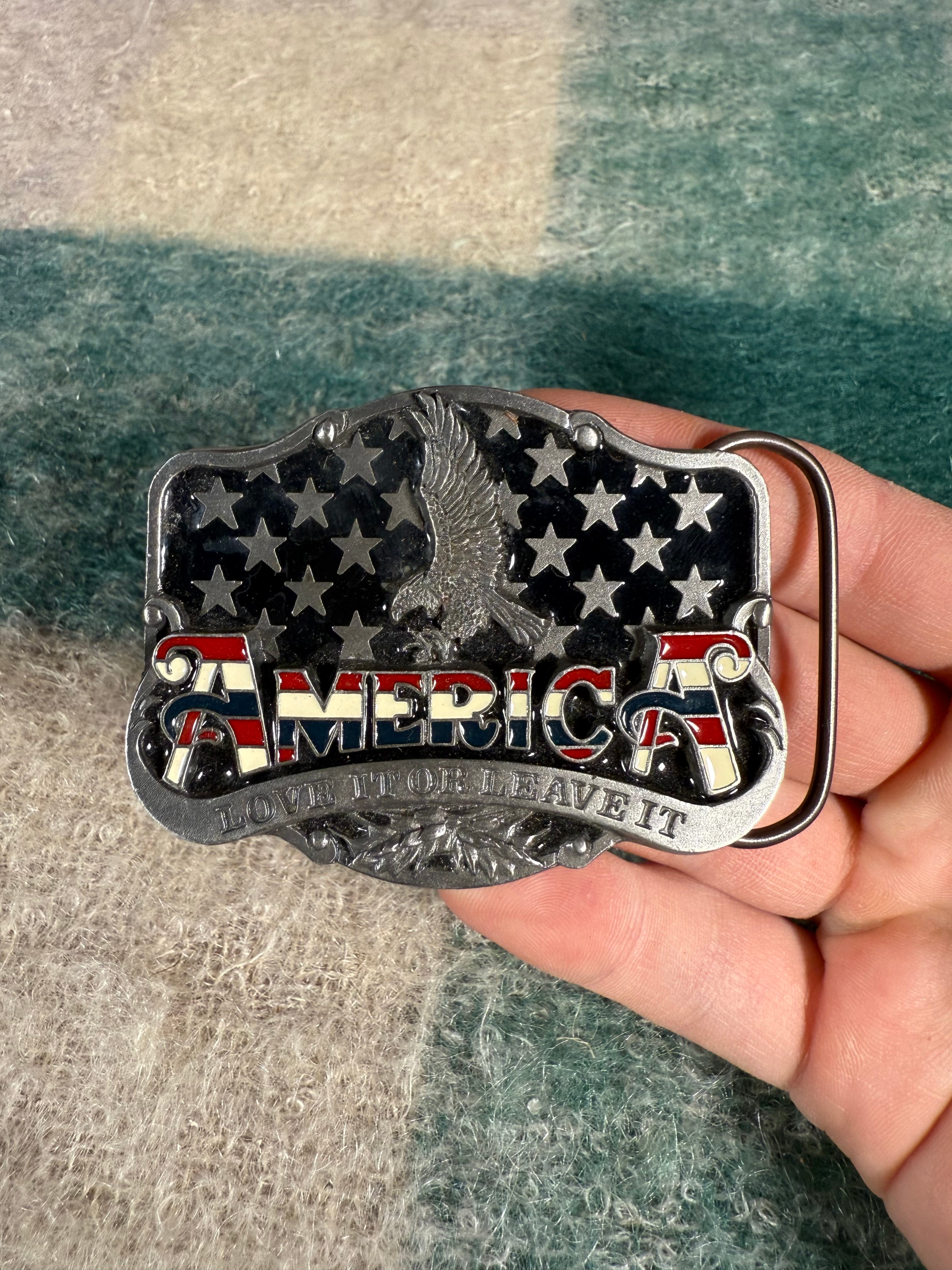 Vintage America Love It Or Leave It Belt Buckle