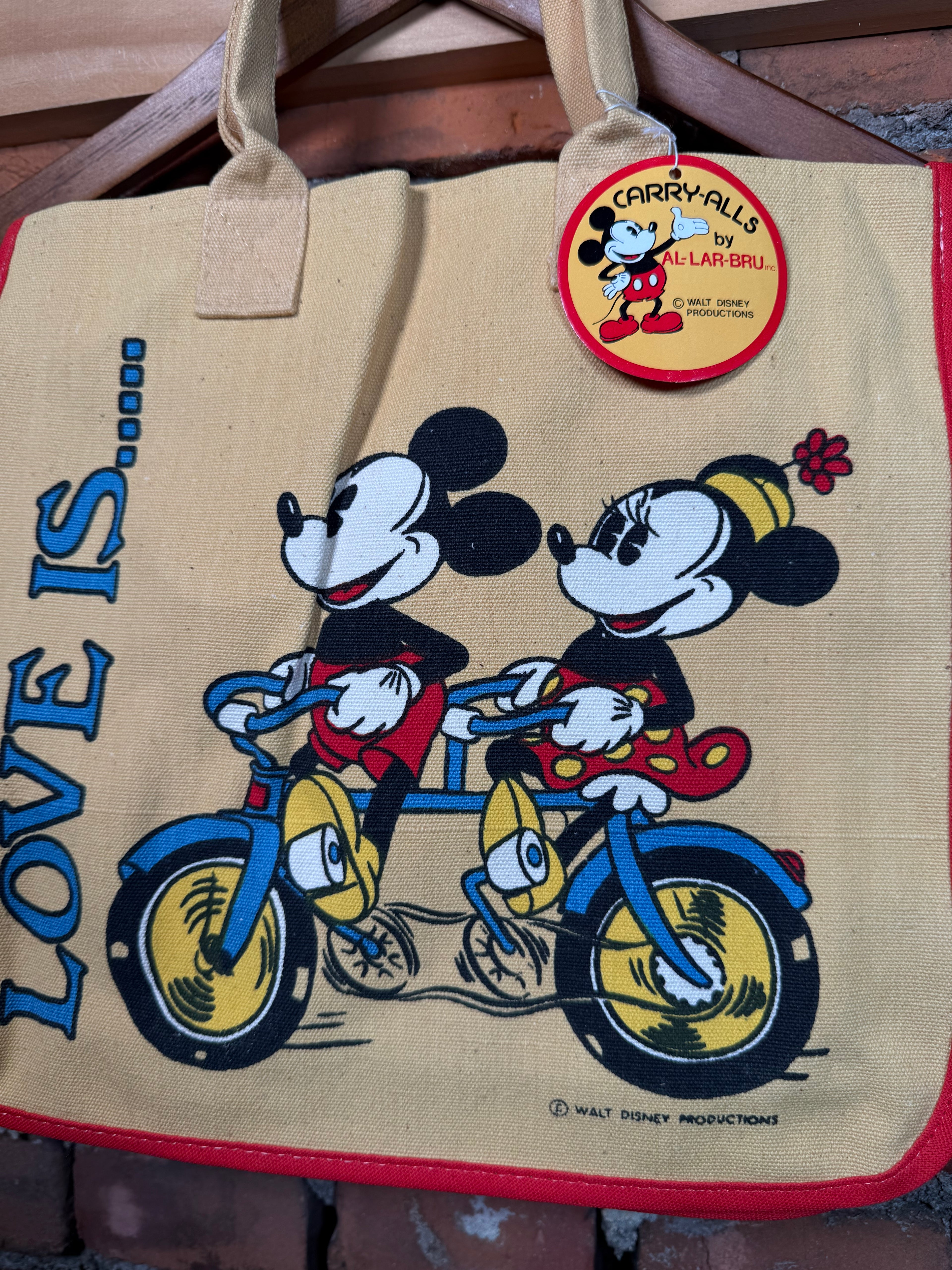 Vintage 80s Disney Love Is Tote Bag With Original Tags