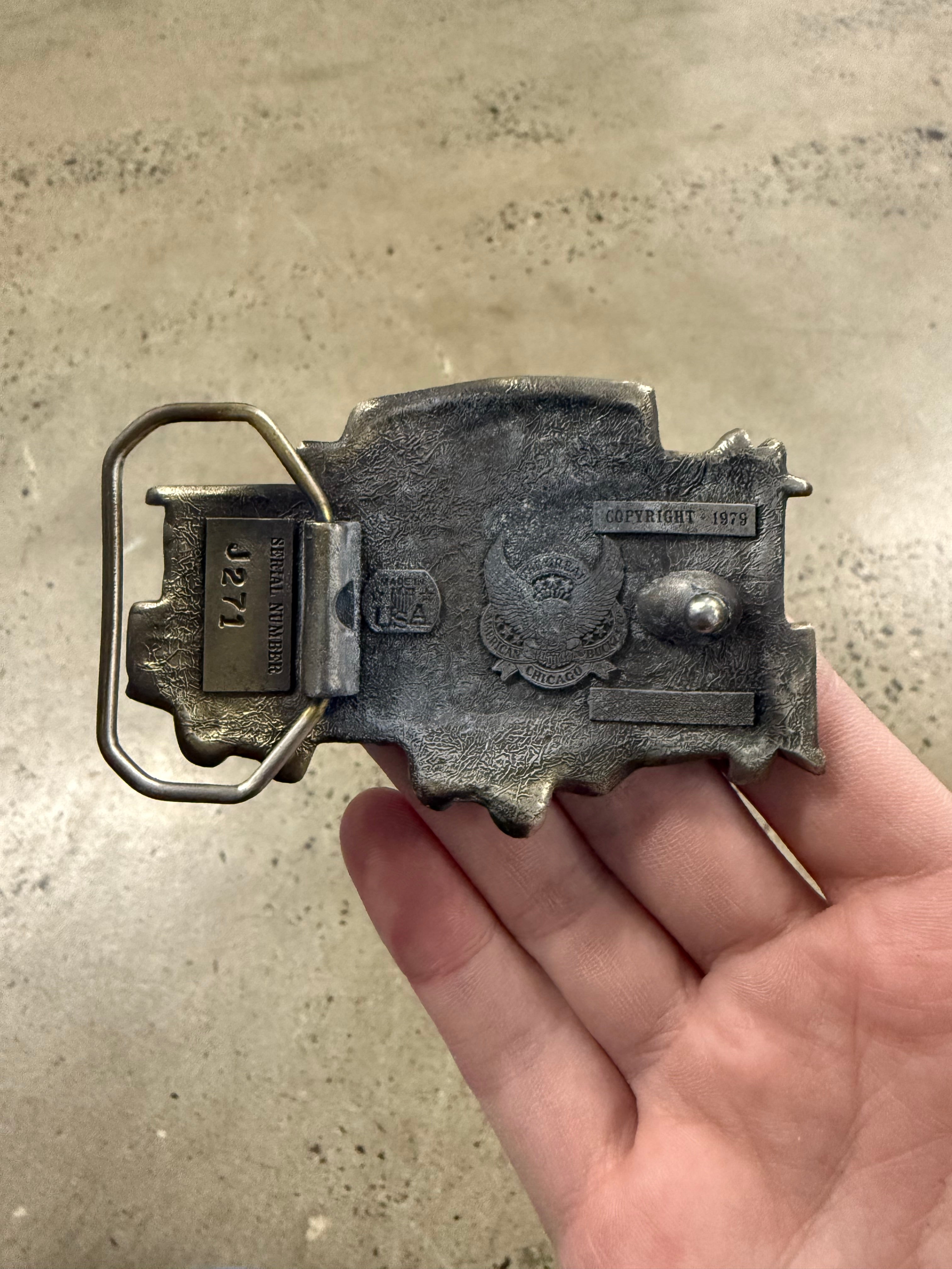 Vintage Train Car Belt Buckle