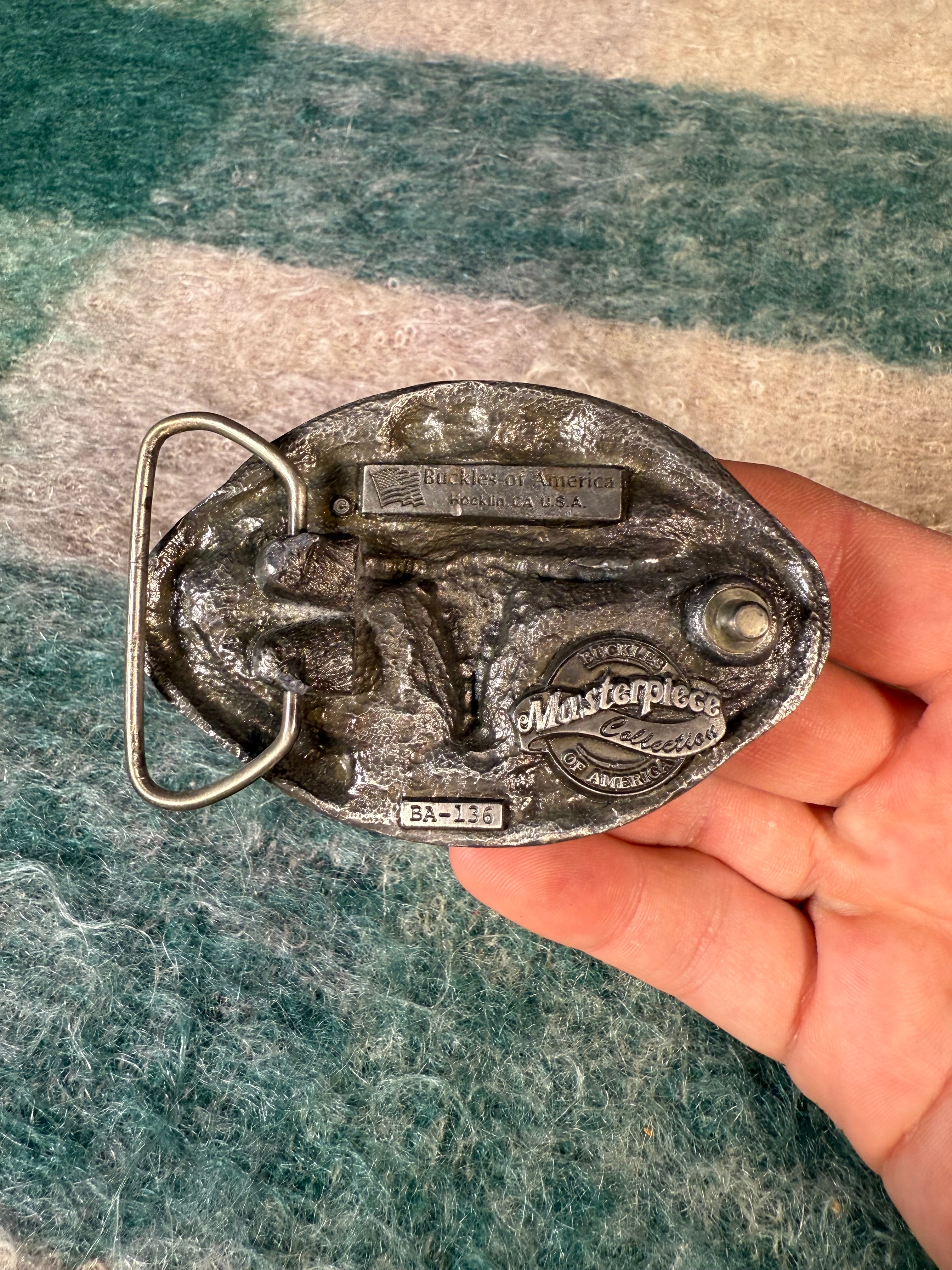 Vintage Colored Longhorn Belt Buckle