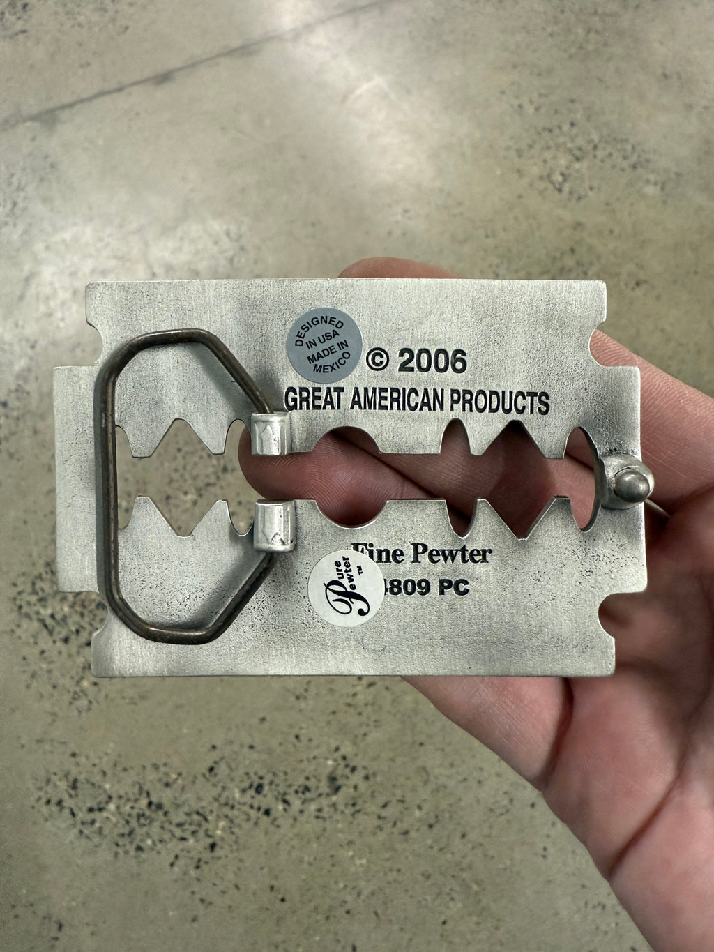 2000s Shaved Razor Blade Belt Buckle