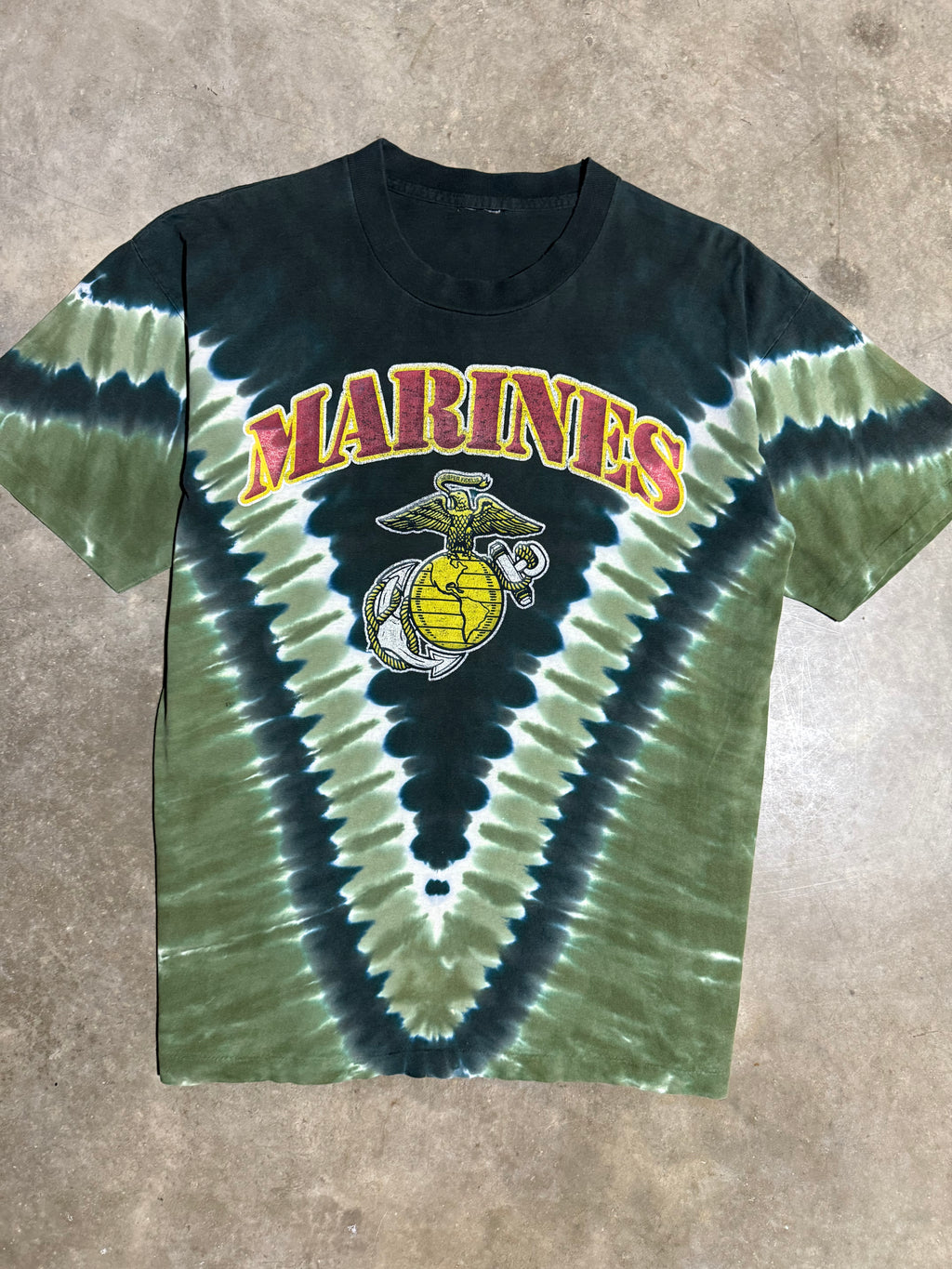Vintage 90s Marines Tie Dye Shirt (L)