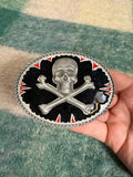 Vintage 2004 Black Skull and Cross Bones Belt Buckle