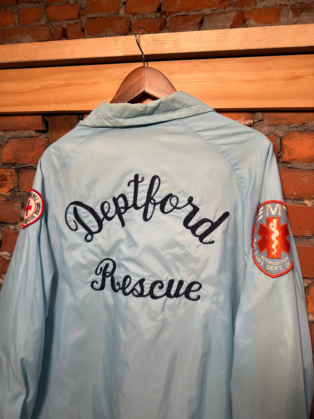 Vintage 70s Deptford Rescue Chainstitched Patch Jacket (L)