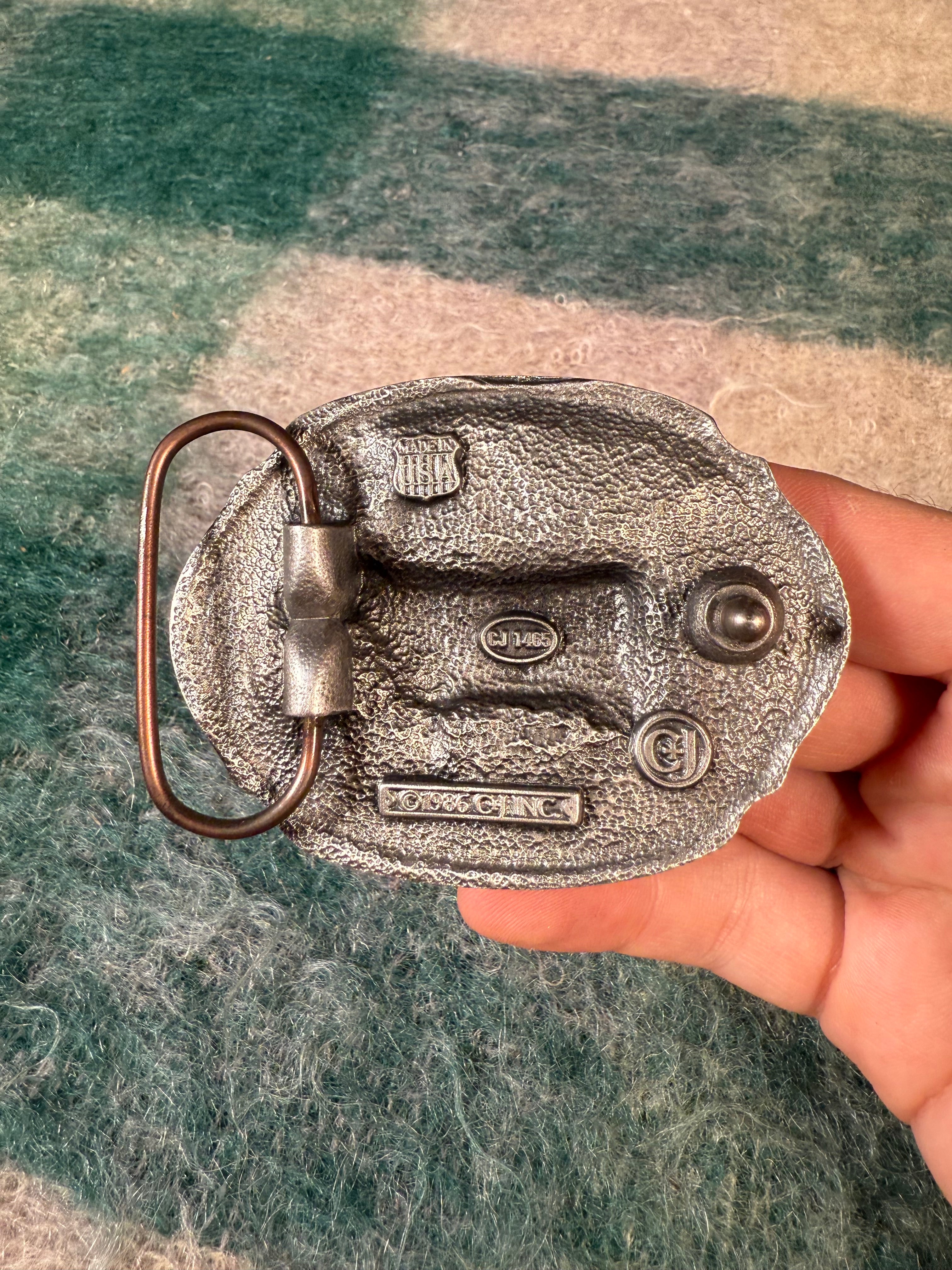 Vintage Cow Colorful Belt Buckle
