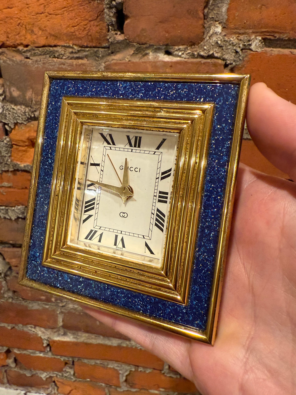 Vintage Gucci Lapis Clock (Needs Refurbished)