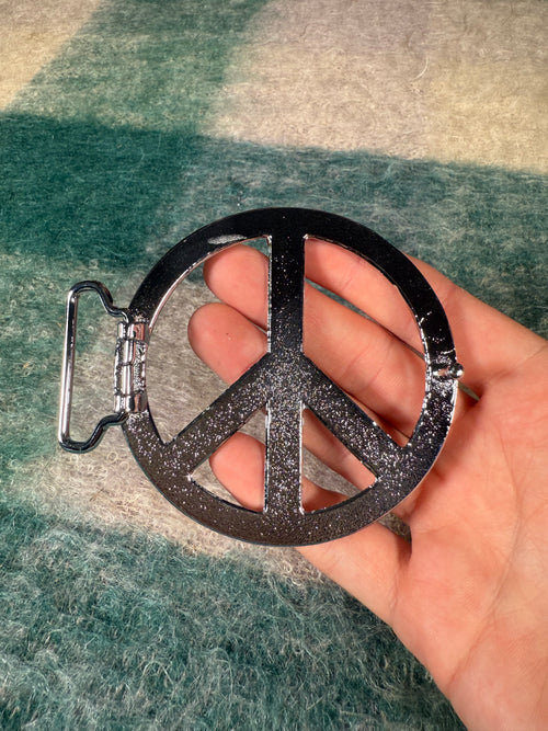 2000s Oversized Peace Belt Buckle
