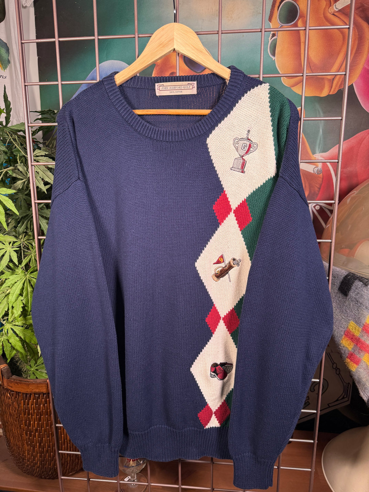 Vintage John Ashford Golf Embroidered Sweater (M)