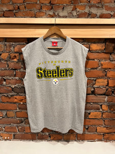 2000s Steelers Grey Cutoff Shirt (XL)