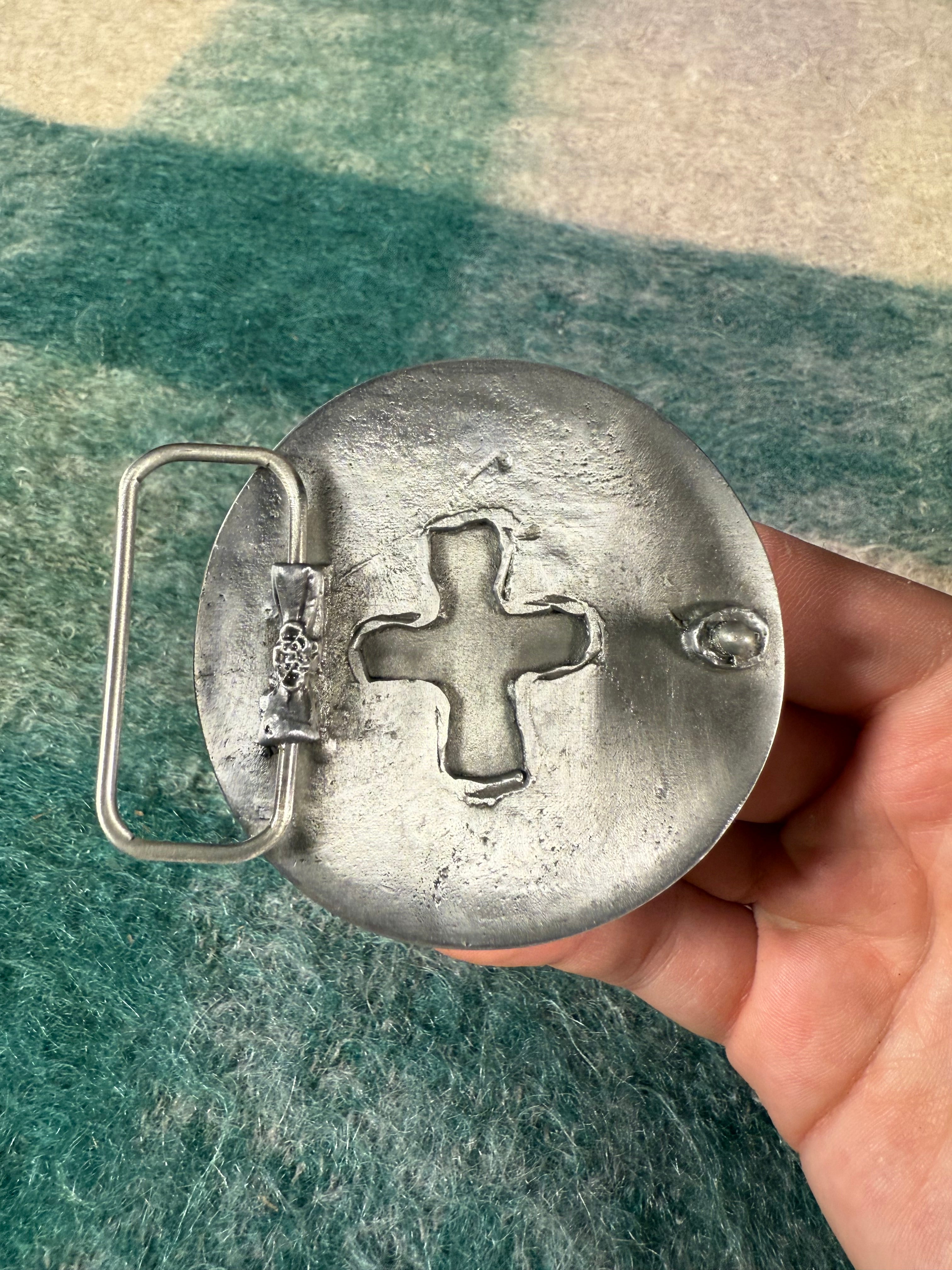 Vintage 3D Chopper Cross Belt Buckle