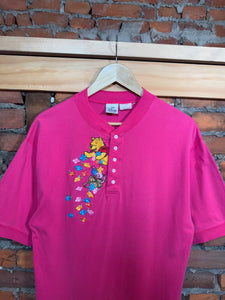 Vintage Winnie The Pooh Embroidered Henley Shirt (M/L)
