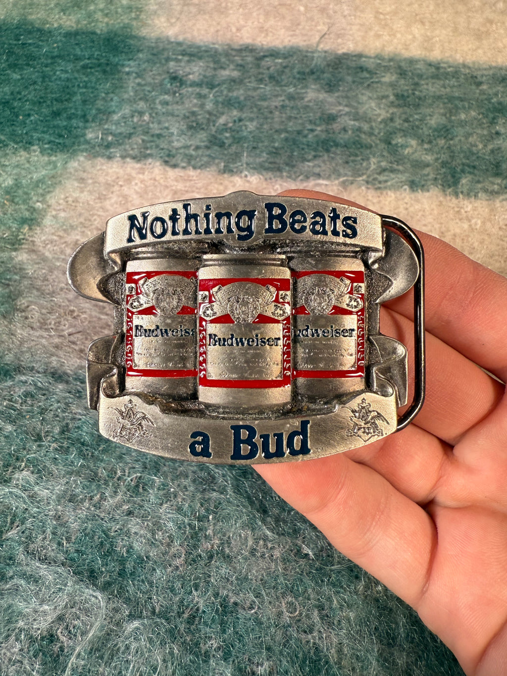 Vintage Budweiser Nothing Beats A Bud Belt Buckle