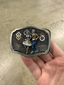 Vintage Line Dancing Belt Buckle