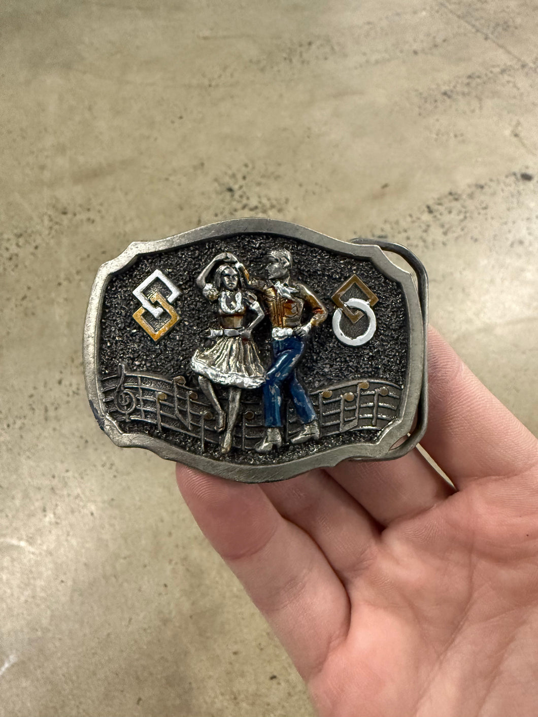 Vintage Line Dancing Belt Buckle