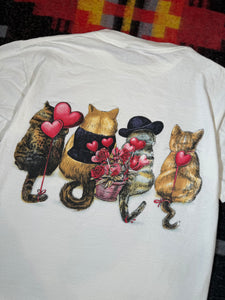 Vintage Cats in Clothes Double Sided Shirt (L)