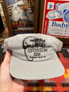 Vintage 80s Opossum Den Trucker Hat