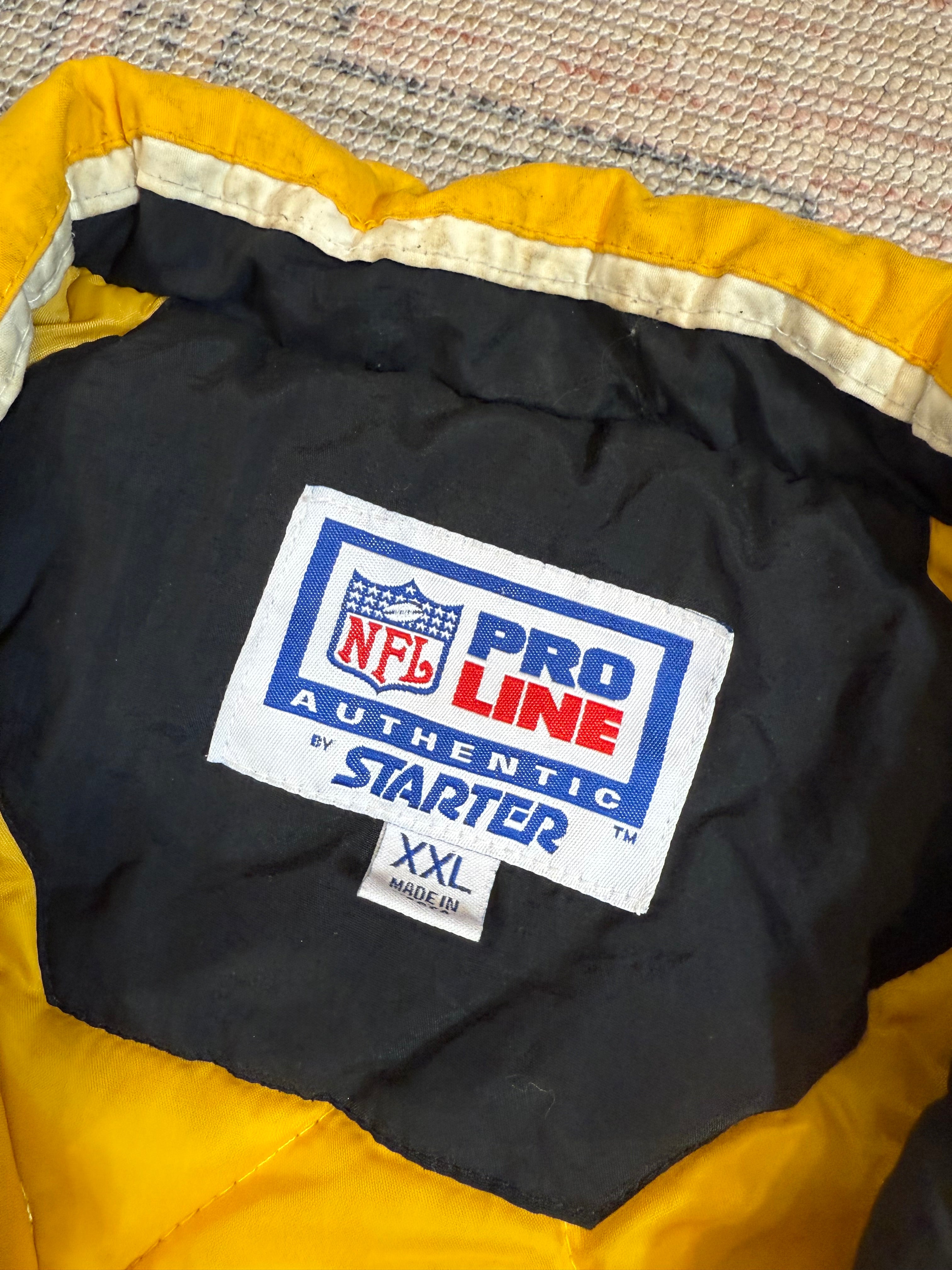 Vintage 90s Pittsburgh Steelers Starter Zip Up Puffy Jacket (2XL)