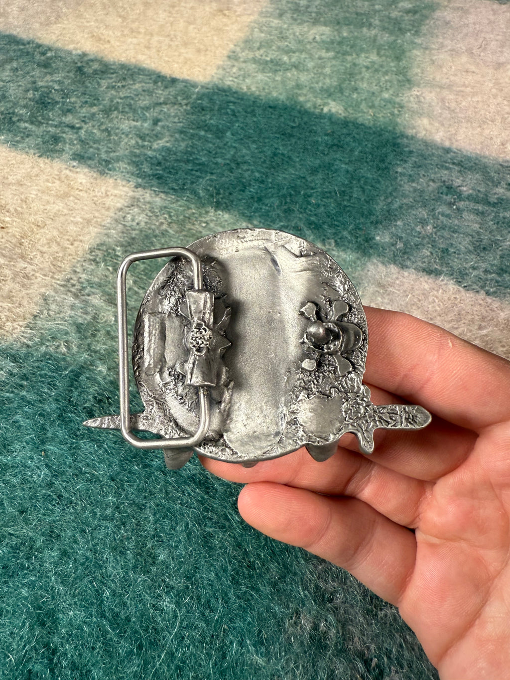 Vintage Iron Cross and Skull Sword Belt Buckle