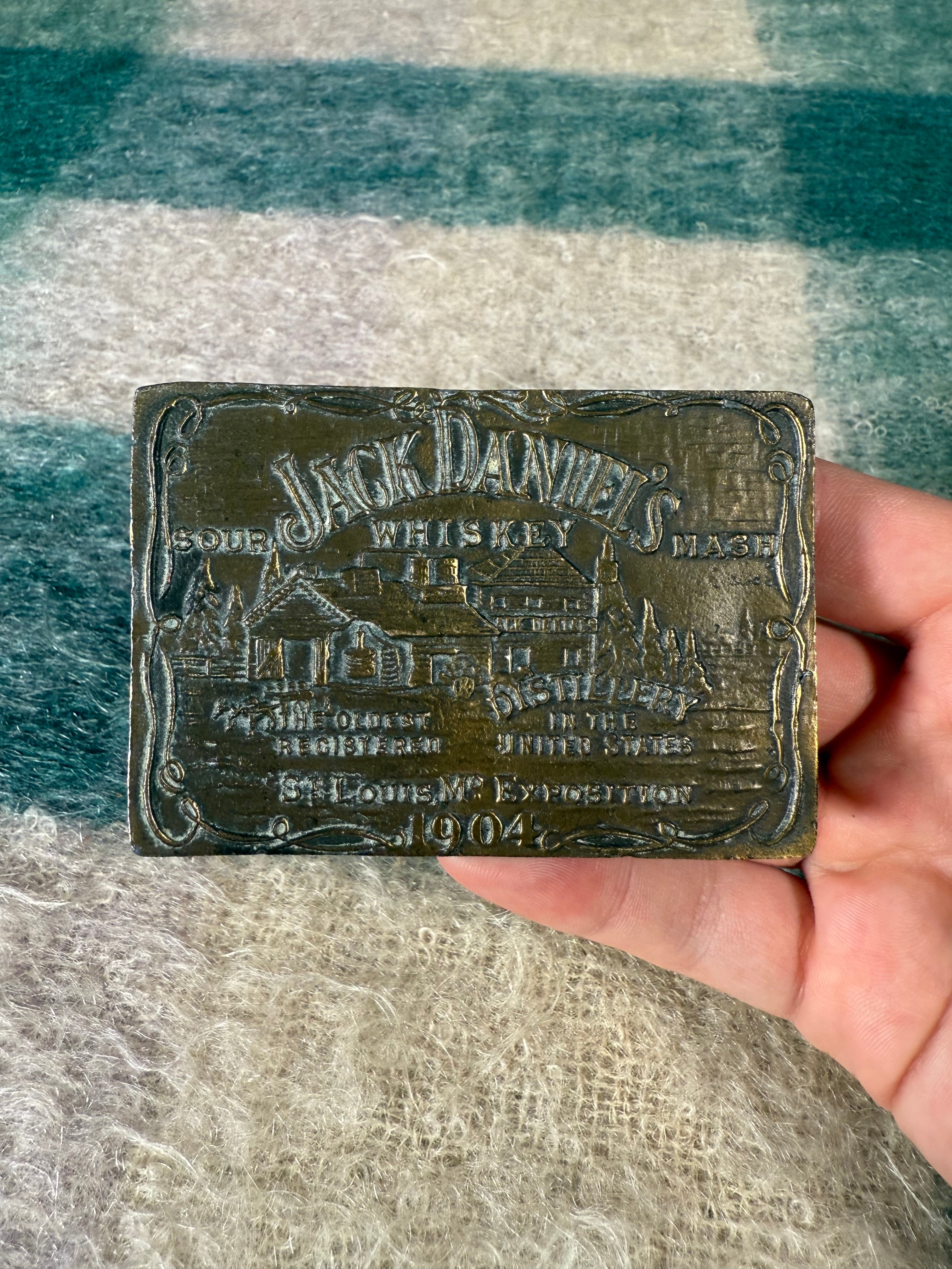 Vintage 70s Jack Daniels Whiskey Belt Buckle