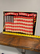 Load image into Gallery viewer, Vintage 1991 Campbells Soup American Flag Metal Sign (16.5x11)

