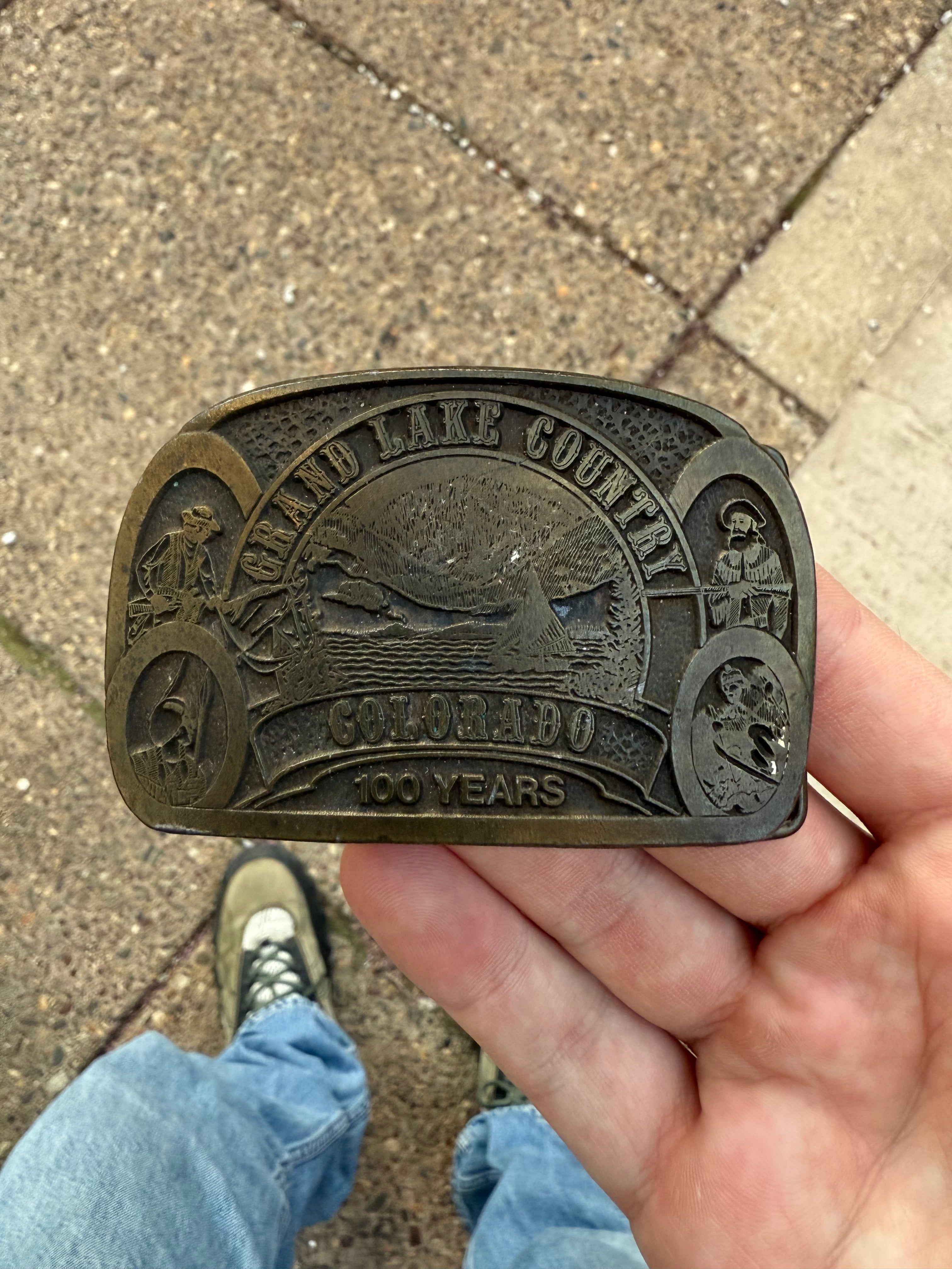 Vintage Grand Lake Country Colorado Belt Buckle