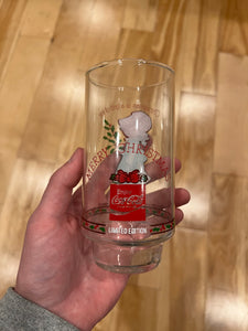 Lot of 2 Vintage 70s Christmas Coca Cola Glasses