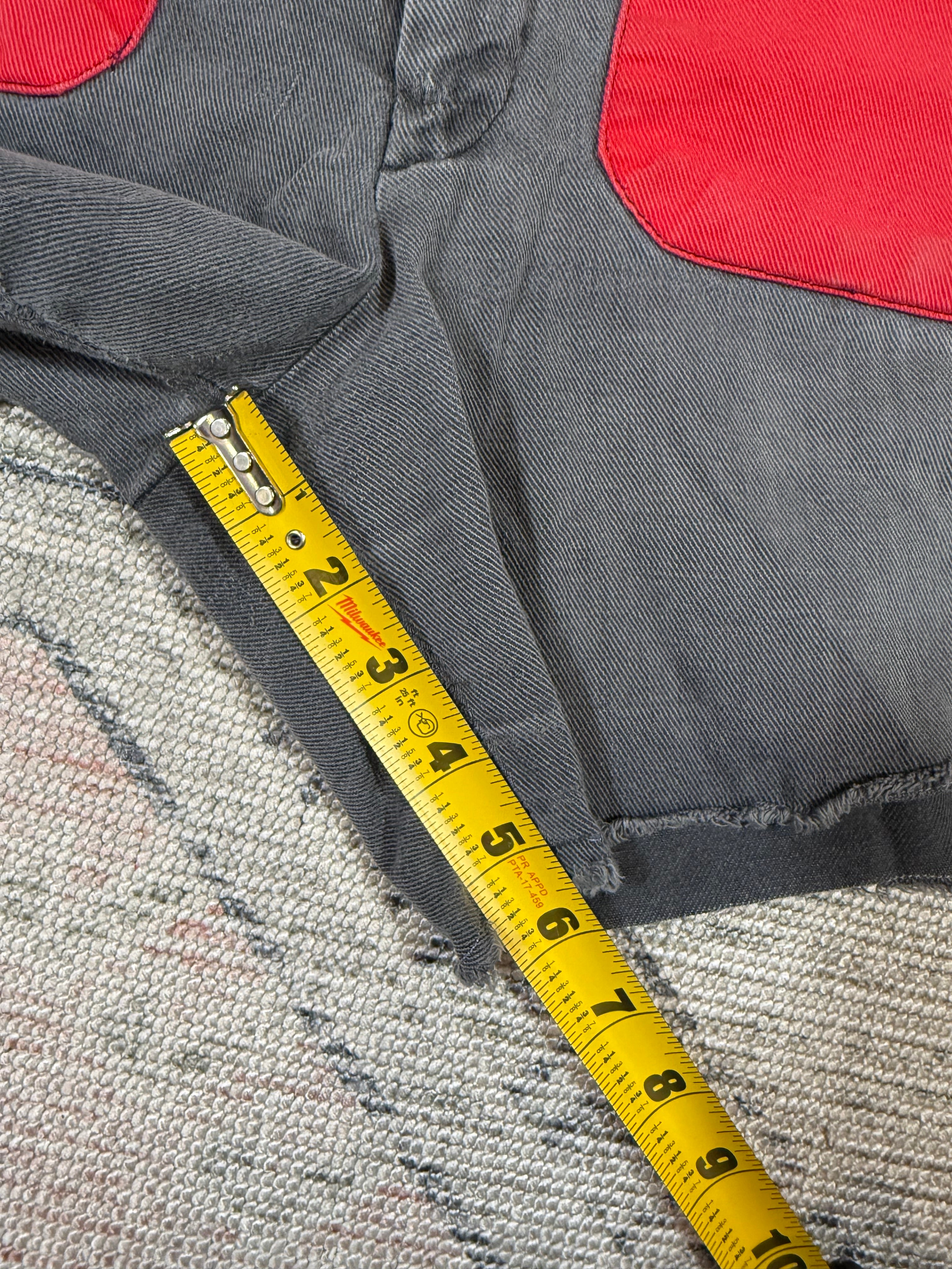 Vintage 70s Custom Red and Black Jean Shorts (36)