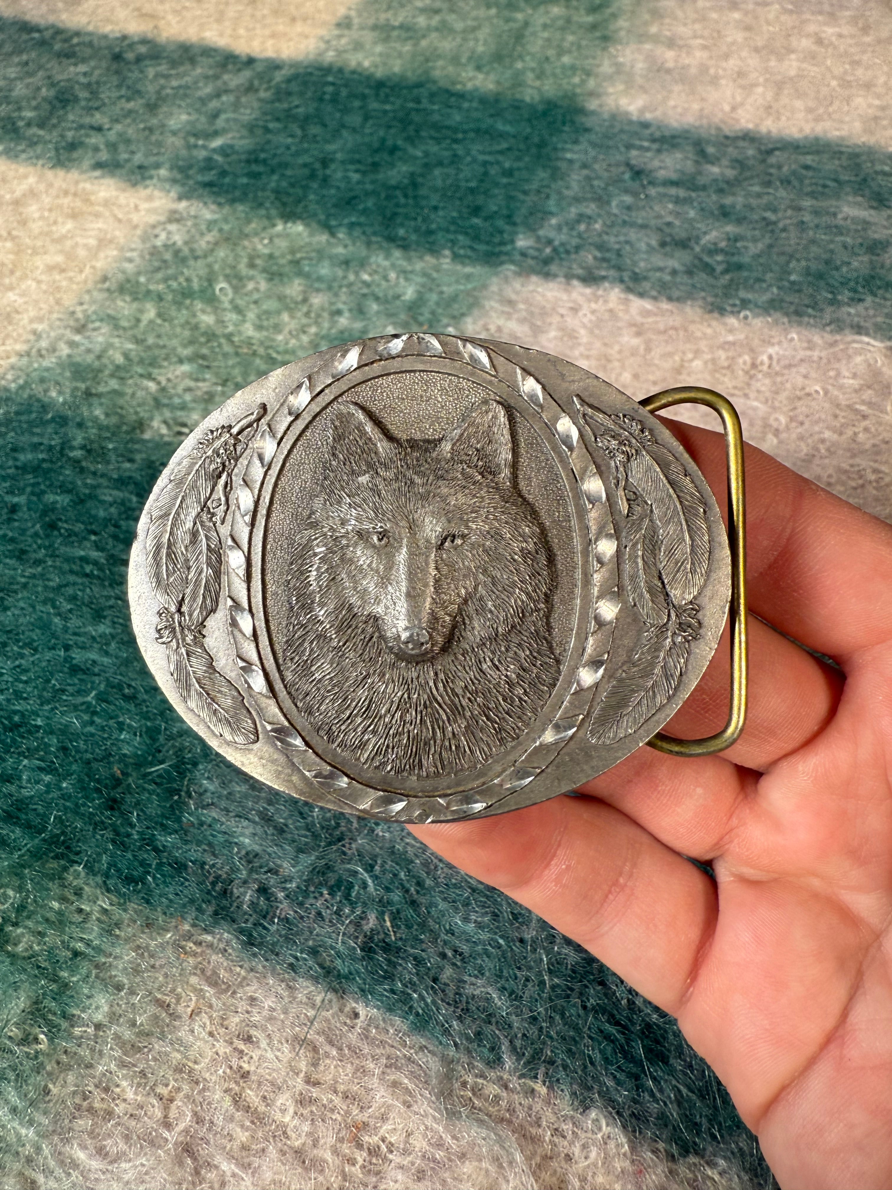 Vintage No Color Wolf Belt Buckle