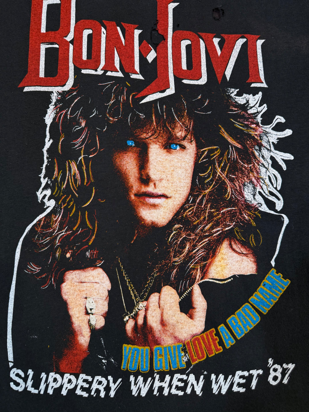 Vintage 1987 Bon Jovi Slippery When Wet Concert Tee (S/M)