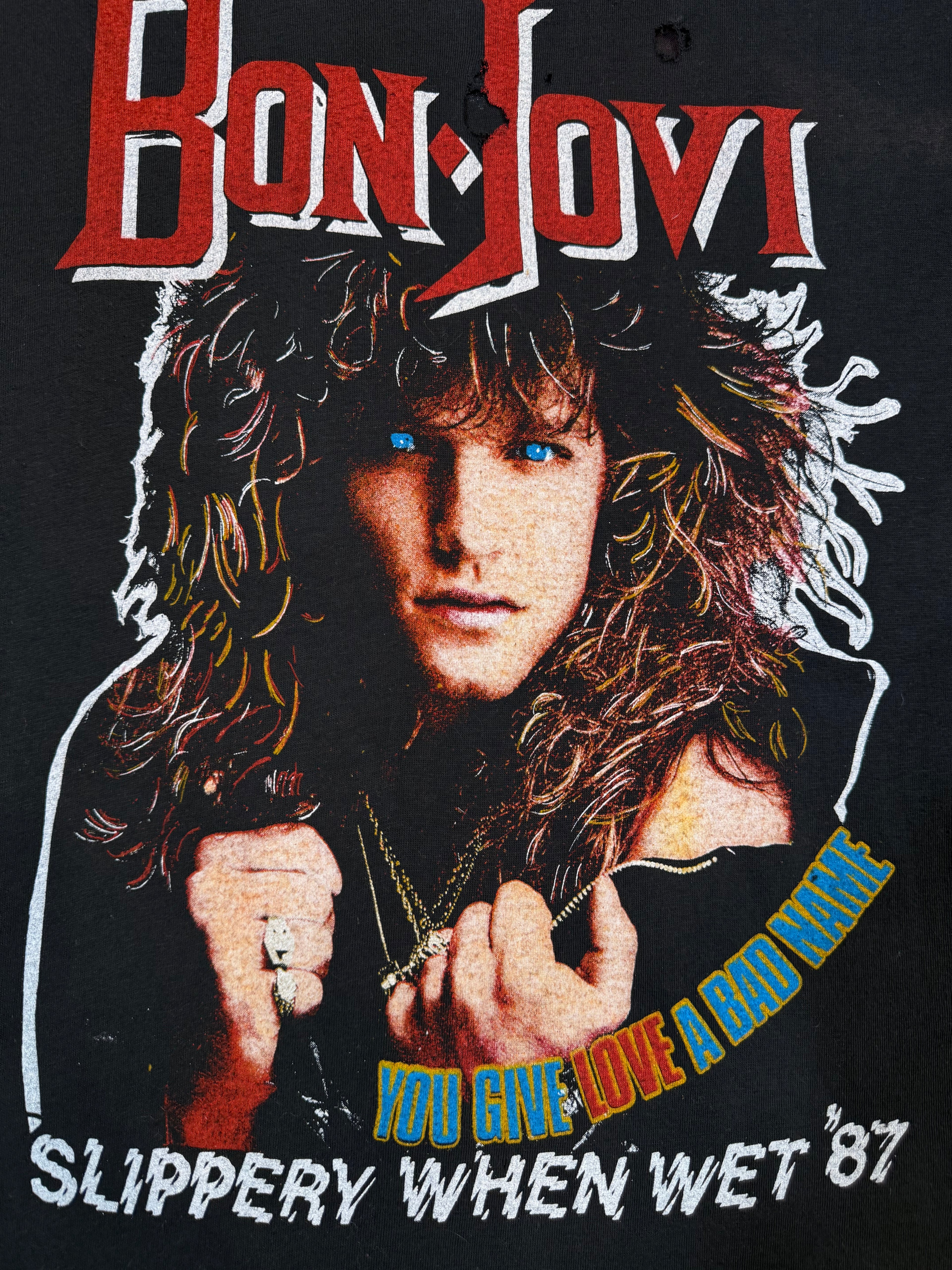 Vintage 1987 Bon Jovi Slippery When Wet Concert Tee (S/M)