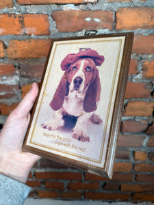 80s Hope For The Best Dog Wall Hang