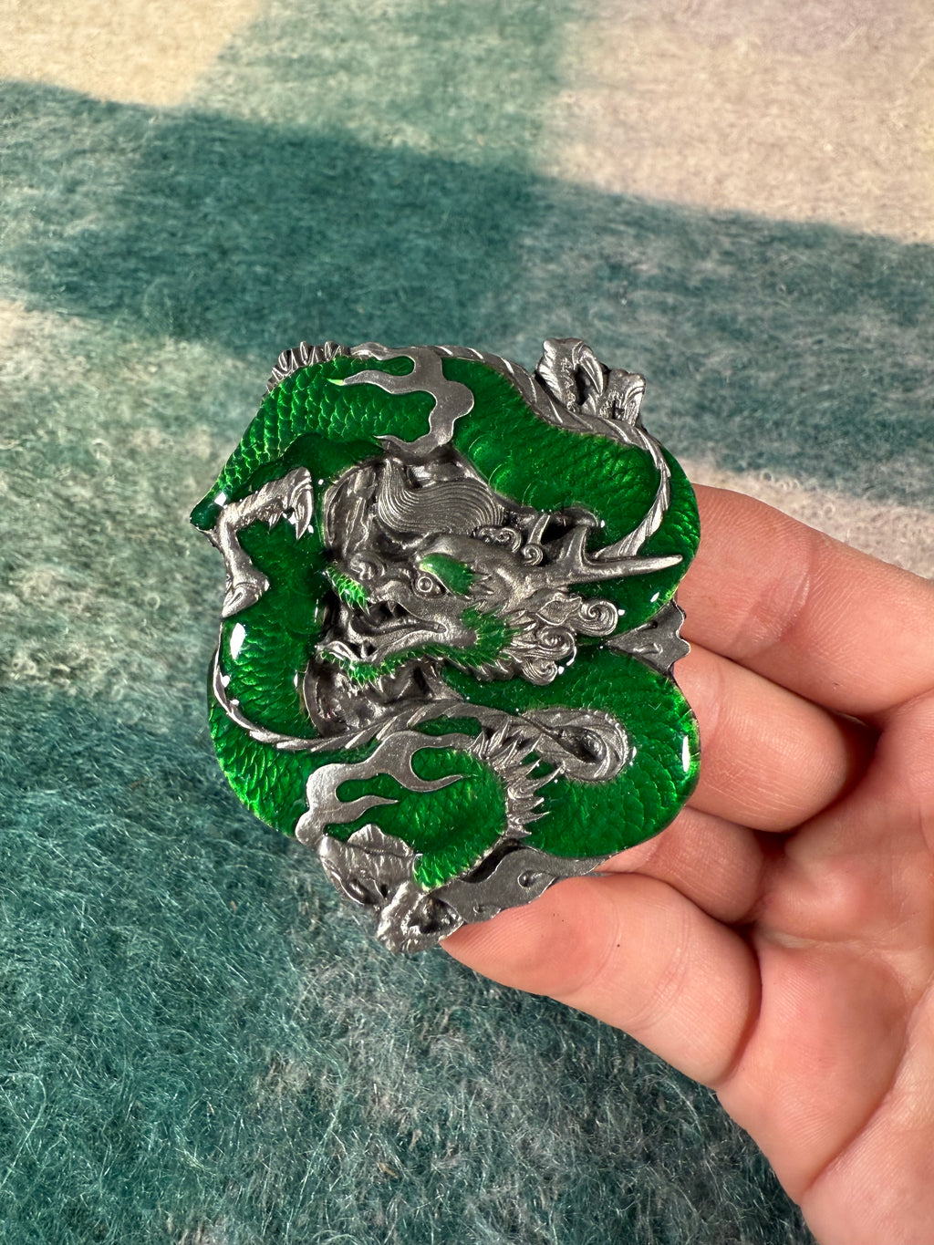 Vintage Green Dragon Belt Buckle