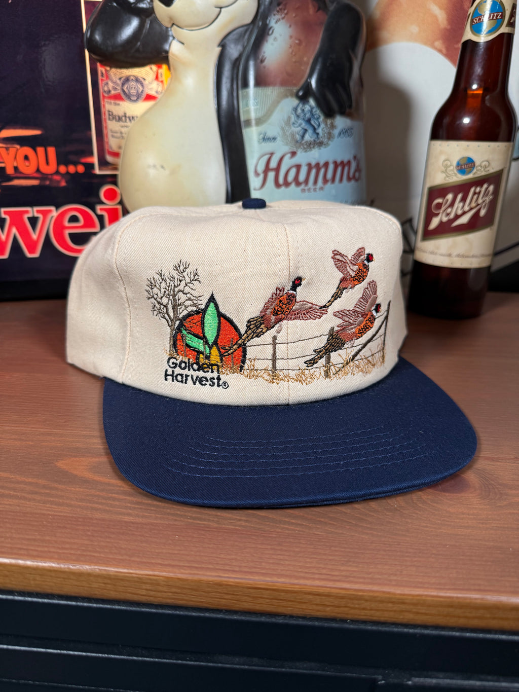 Vintage Golden Harvest Pheasant Snapback Hat