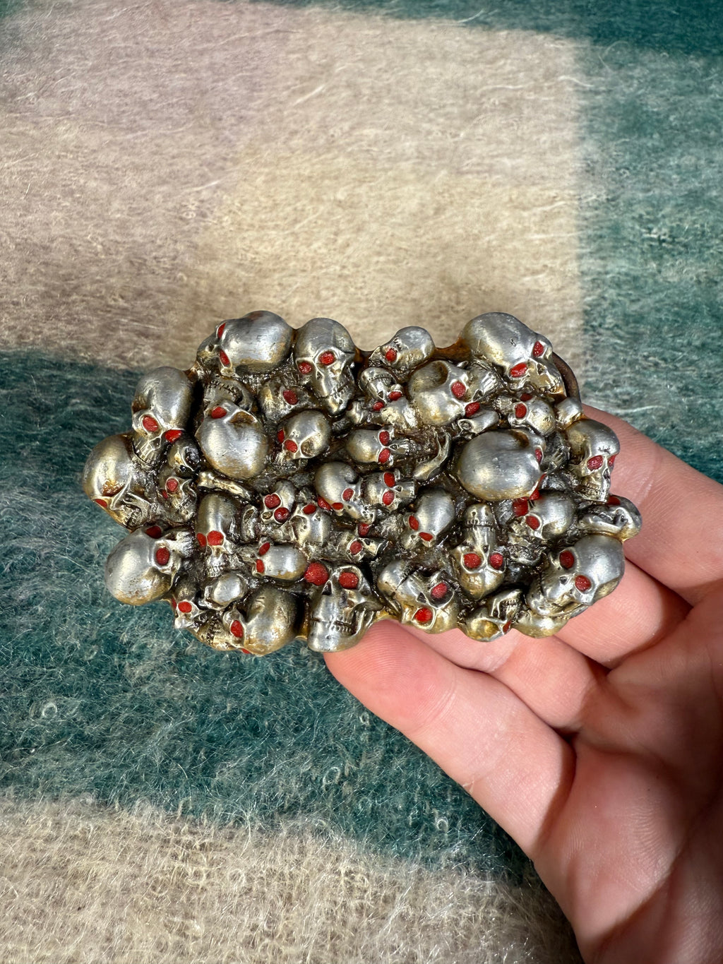 Vintage Skull Pile Belt Buckle