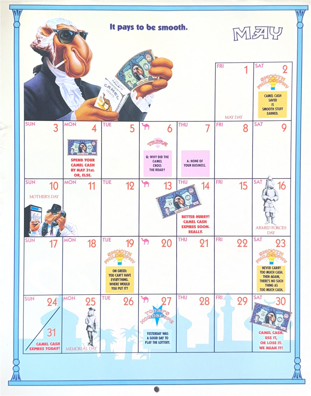 Vintage 1992 Camel Calendar