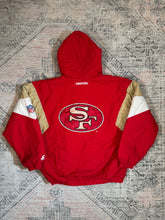 Load image into Gallery viewer, Vintage 90s San Francisco 49ers Starter Puffer Jacket (XL)
