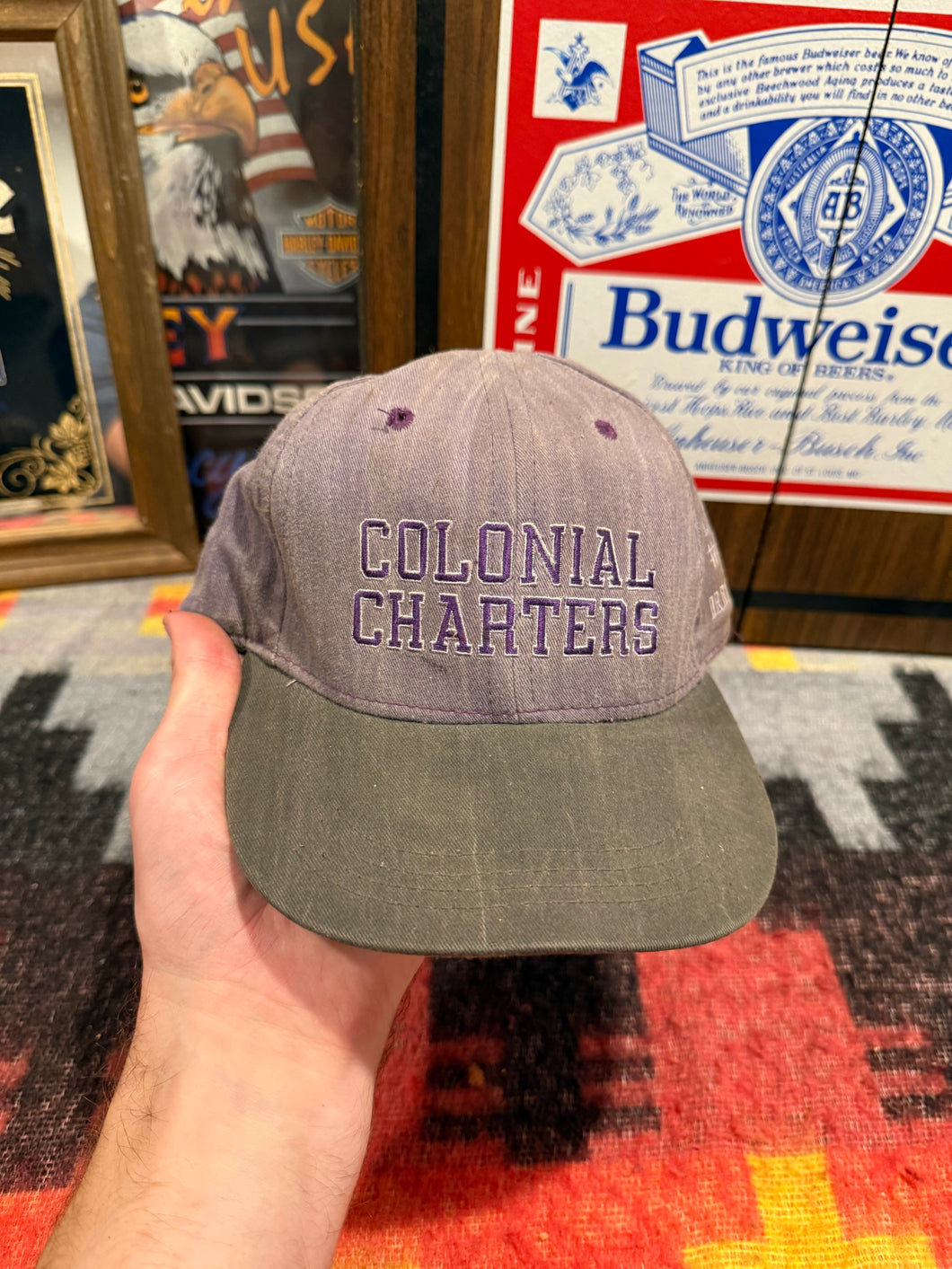 Vintage Colonial Charters Leather Strap Hat