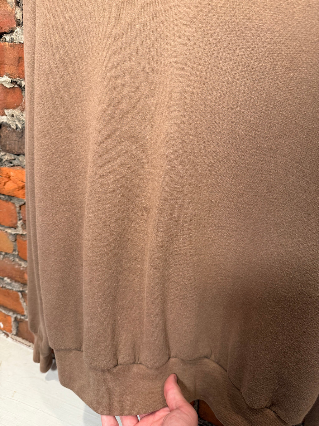 Vintage Artisans Brown Cut Collar Crewneck (M)