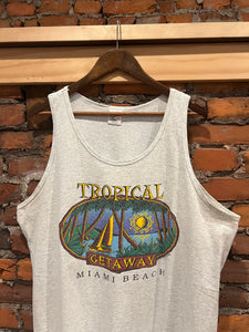 Vintage Miami Beach Tropical Getaway Tank Top (XL)